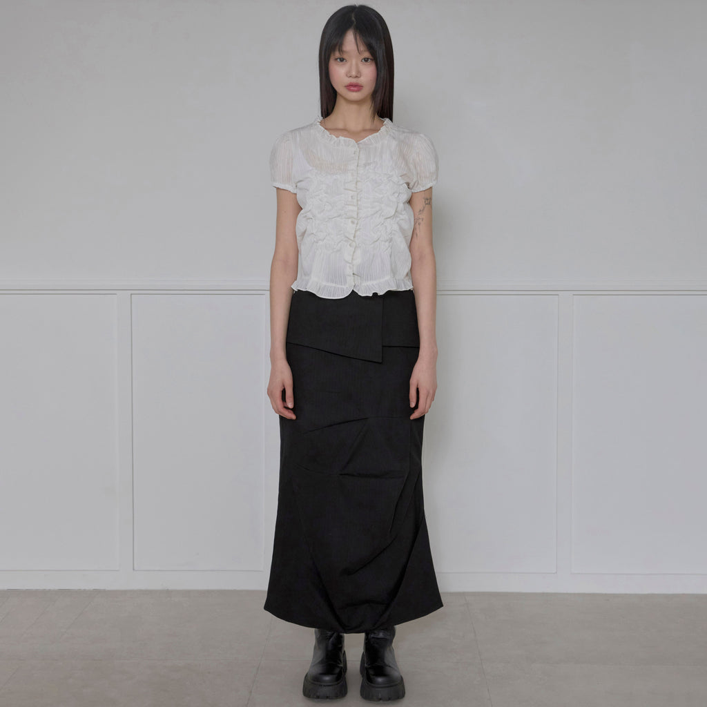 FLAREUP Saya Frill Puff Blouse (FL-180_White)
