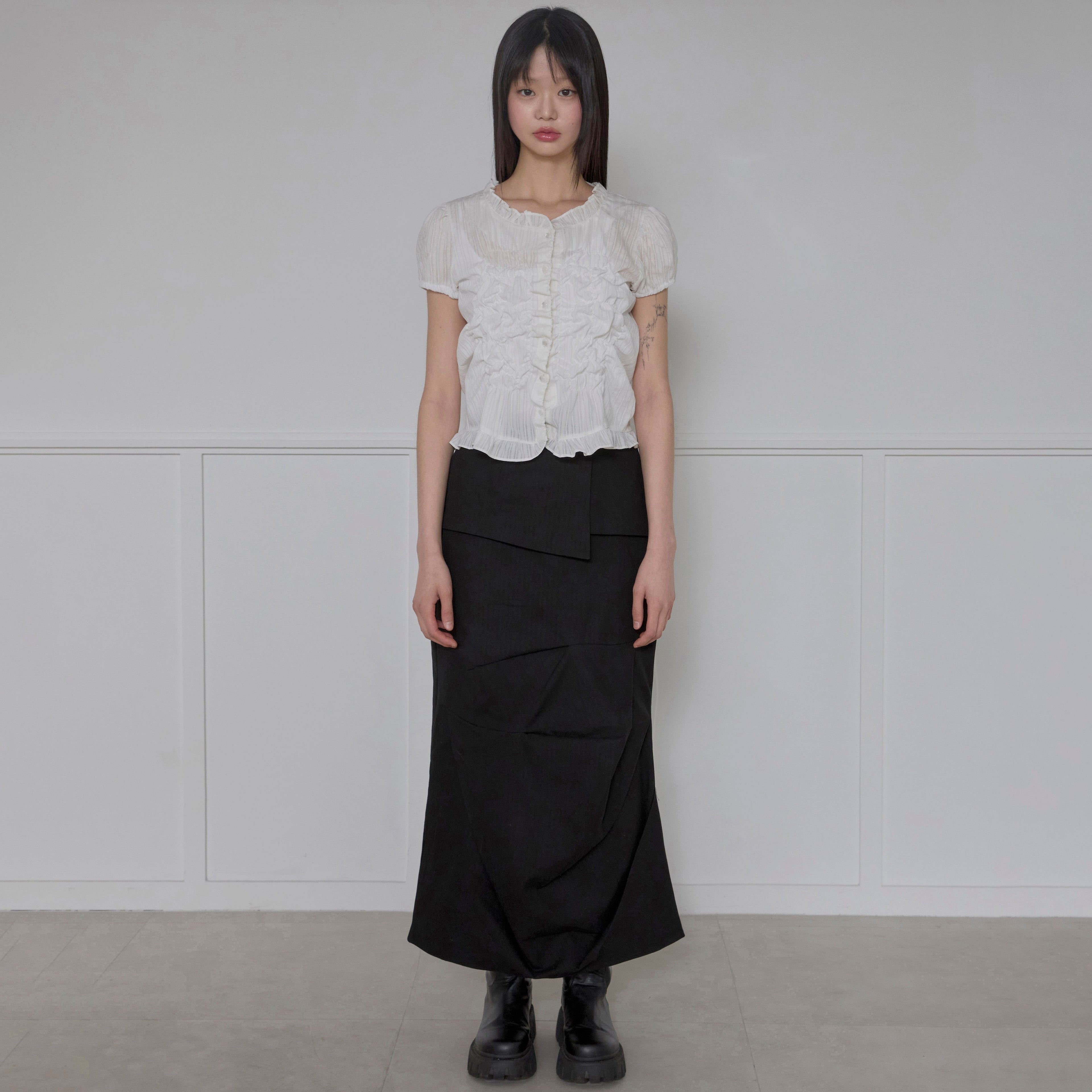 FLAREUP Saya Frill Puff Blouse (FL-180_White)