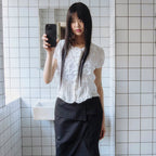 FLAREUP Saya Frill Puff Blouse (FL-180_White)