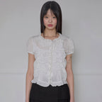 FLAREUP Saya Frill Puff Blouse (FL-180_White)