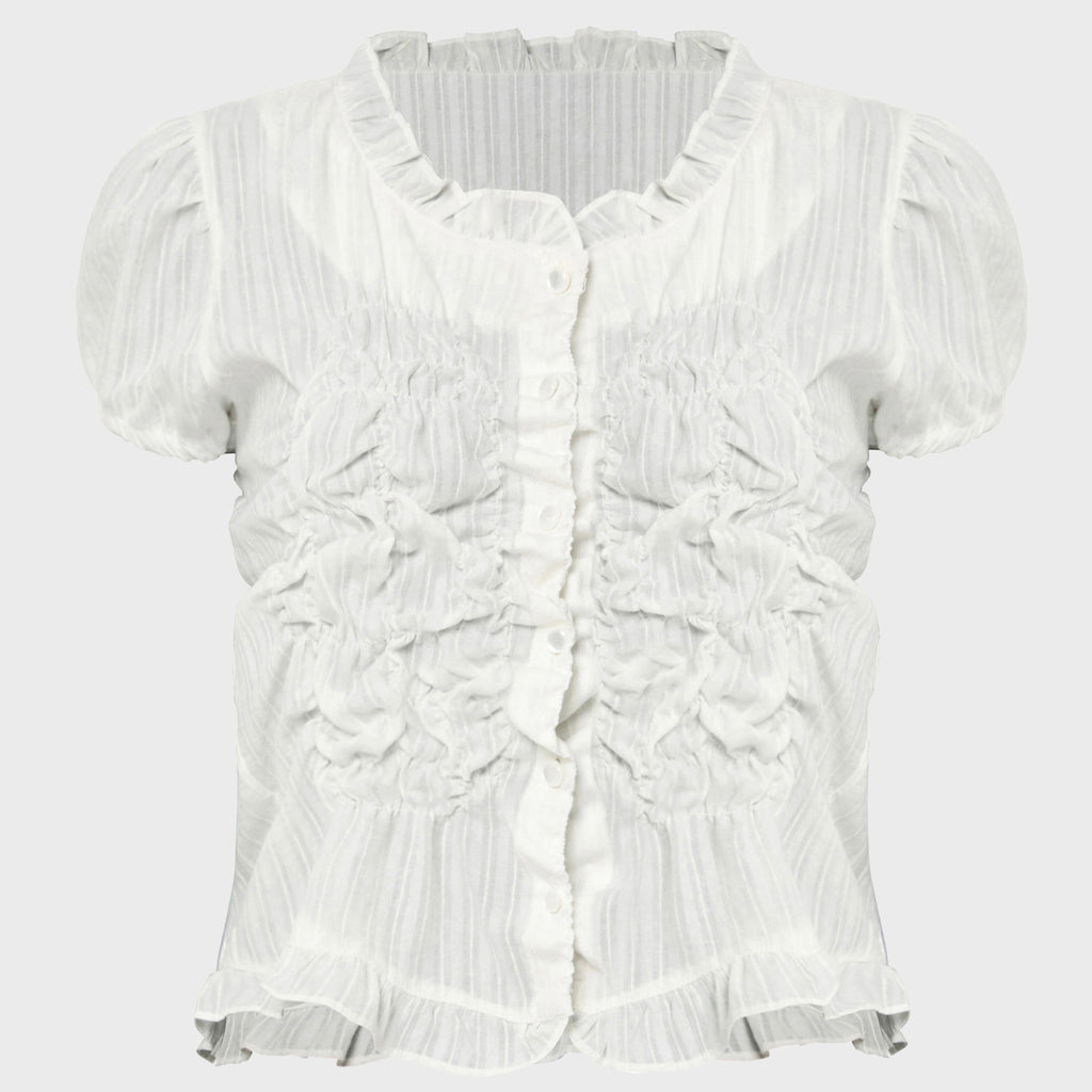 FLAREUP Saya Frill Puff Blouse (FL-180_White)