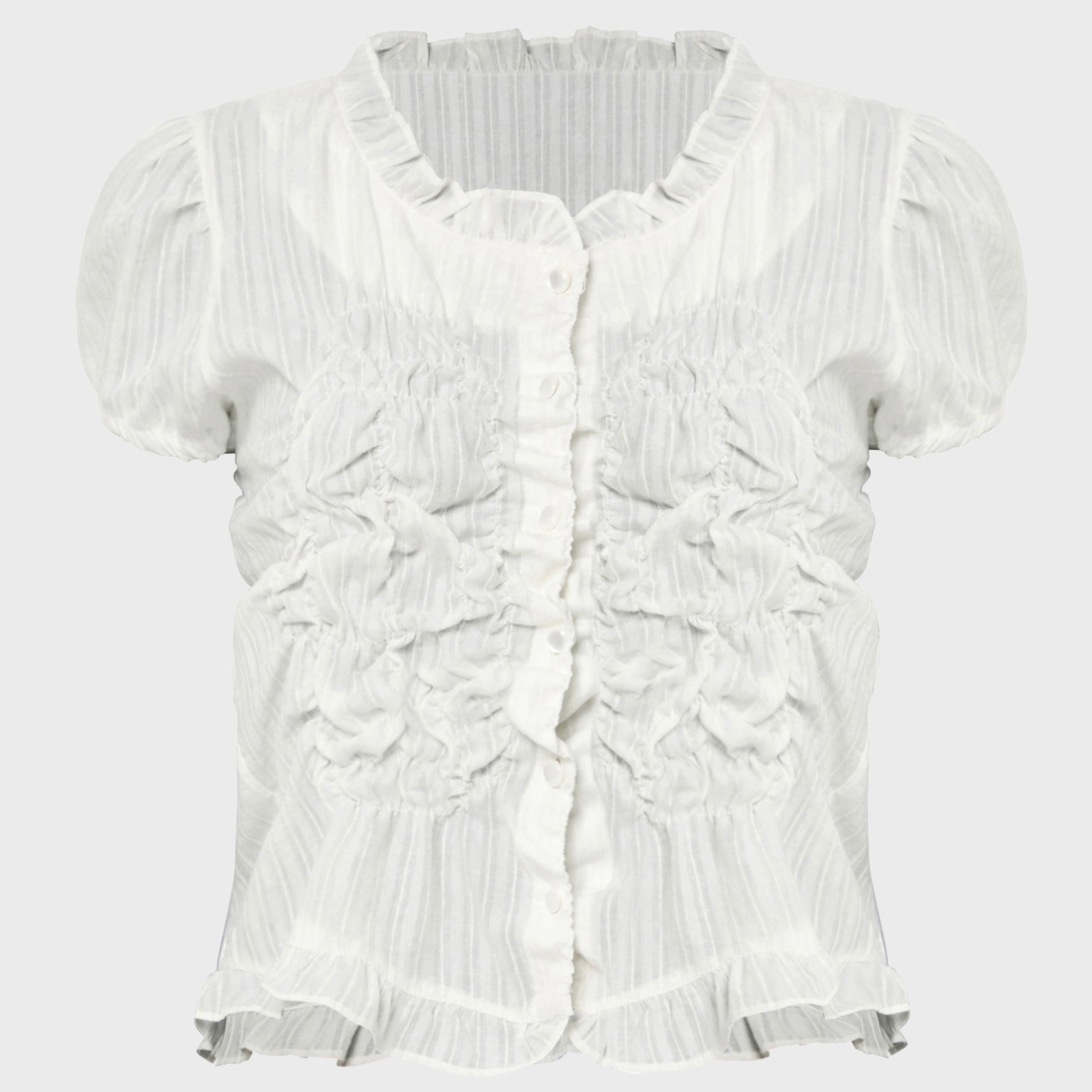 FLAREUP Saya Frill Puff Blouse (FL-180_White)