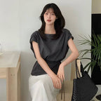 NOEUD Knotline Blouse (Charcoal)