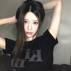 KIMS FRESH COTTON MARKET (Unisex) Messy Alpha Logo Tee Black