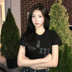 KIMS FRESH COTTON MARKET (Unisex) Messy Alpha Logo Tee Black