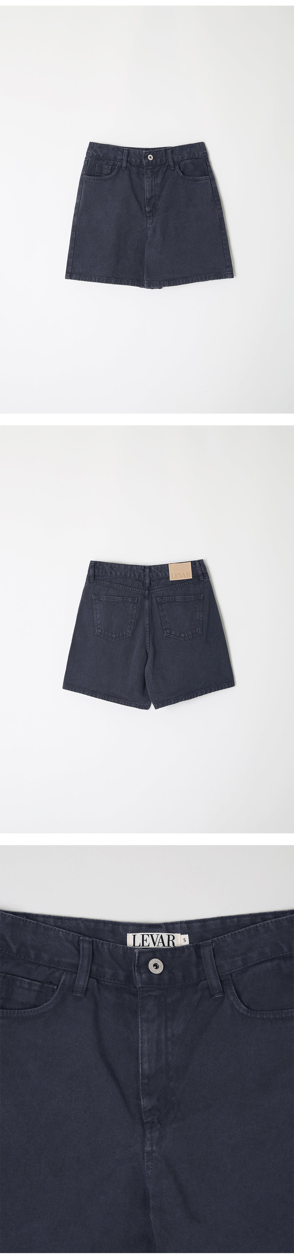 LEVAR LEVAR Classic Staple Denim Shorts - Stone Navy