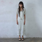 HOKUSPOKUS [5th] Pearl Dot Tie Blouse_Ecru