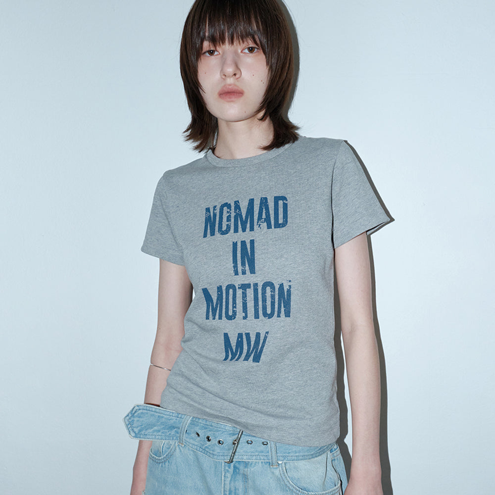 MILLO WOMEN Washed Nomade T-shirt [Melange Gray]