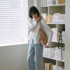 LAMEREI [3rd Reorder]Pintuck Tie Blouse[LMBFSP25SH5304]-Off-White