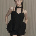 KHAKIPOINT Ethnic Scarf Top (black)