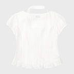 ILLIGO Ribbon tie square neck blouse white