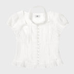 ILLIGO Ribbon tie square neck blouse white