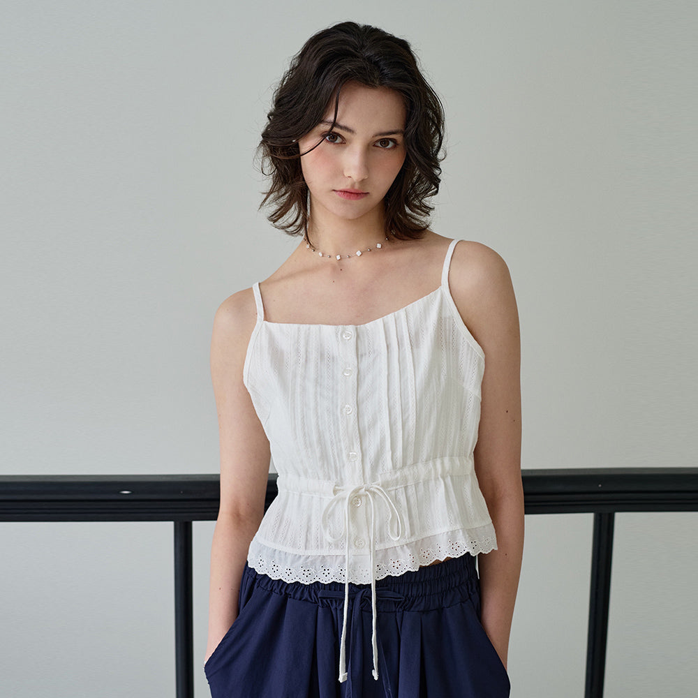 PLUNASTUDIO [Jiyoung Pick] Ritz Sleeveless Top_White