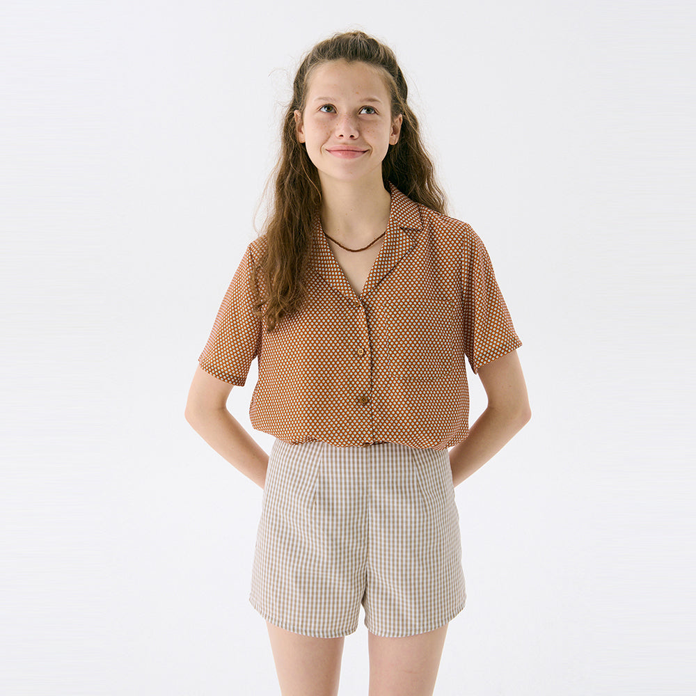 JUNEJUNE SPACE VOL13. Floral Shirts_Brown