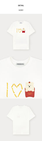 SOMEWHEREBUTTER [11th] I Love Butteree Over-fit Top - Ivory