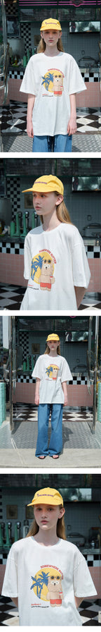 SOMEWHEREBUTTER [5th] Summer Butteree Over-fit Top - Ivory