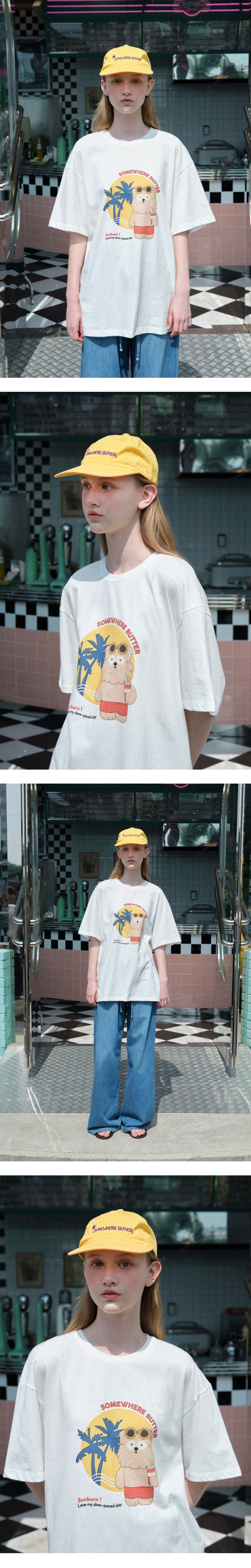 SOMEWHEREBUTTER [5th] Summer Butteree Over-fit Top - Ivory