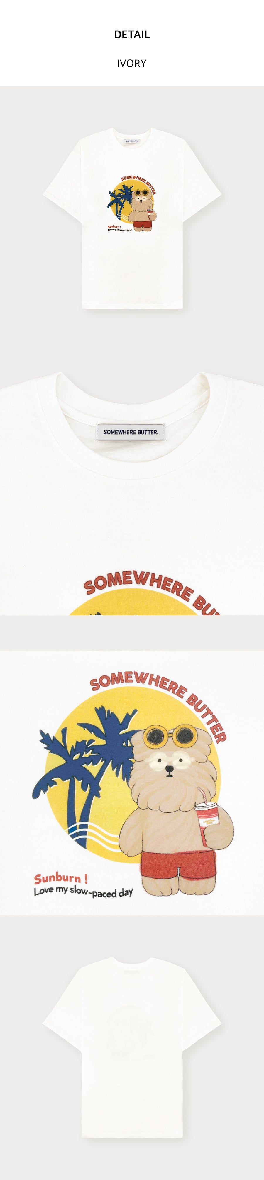 SOMEWHEREBUTTER [5th] Summer Butteree Over-fit Top - Ivory