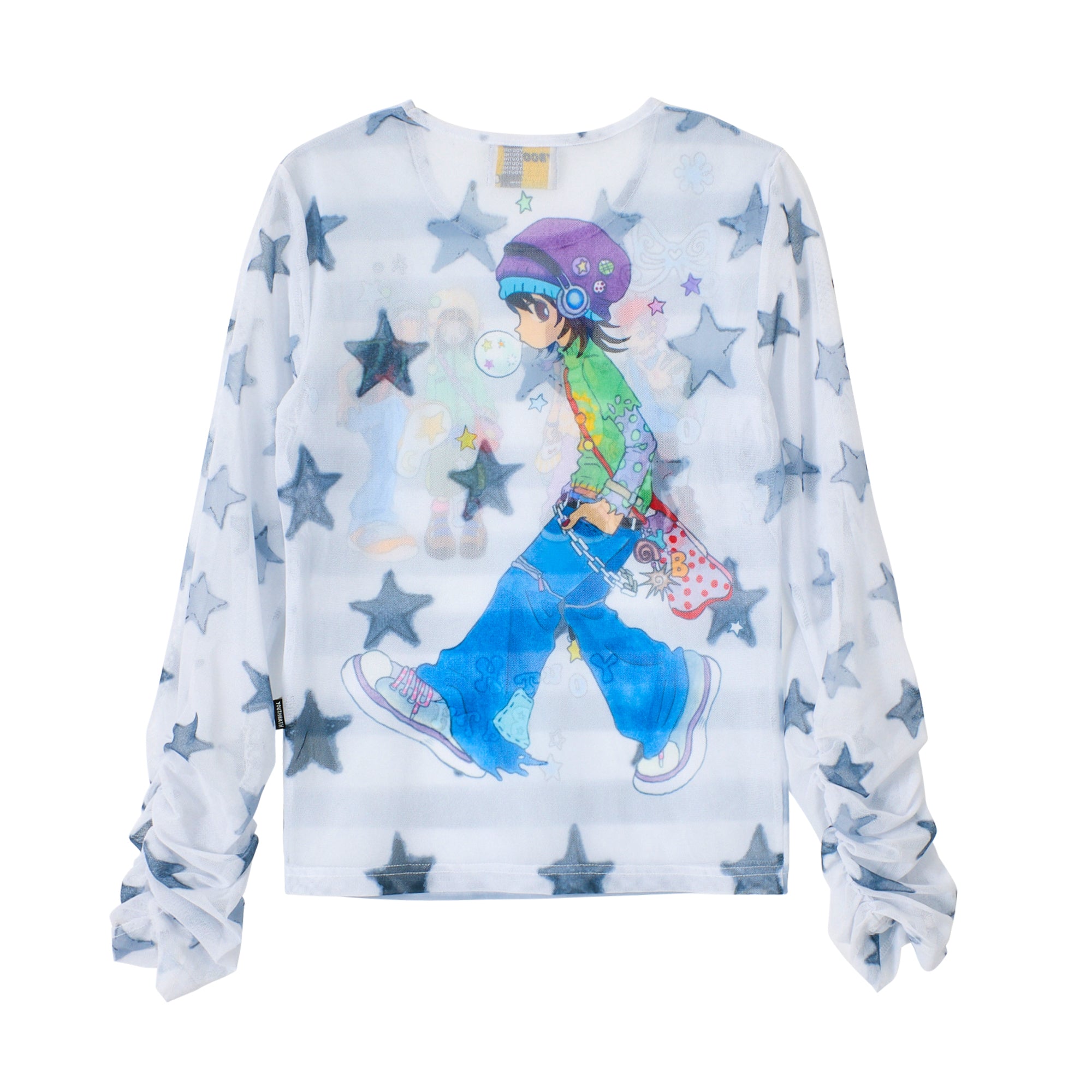 YOUTHBATH YB x Oliwa Mesh Graphic Stripe Top
