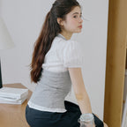 LETTER FROM MOON Letters Label Halterneck Top (Grey)