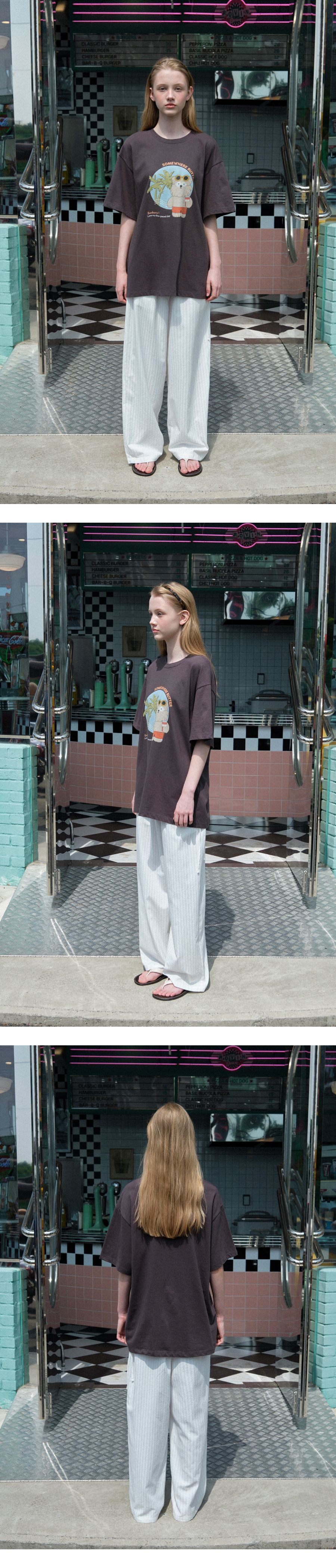 SOMEWHEREBUTTER [3rd] Summer Butteree Over-fit Top - Charcoal
