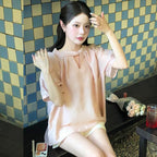 GIEMAR TWIST TIE SHORT SLEEVE BLOUSE PEACH Twist tie short sleeve blouse Peach 3rd