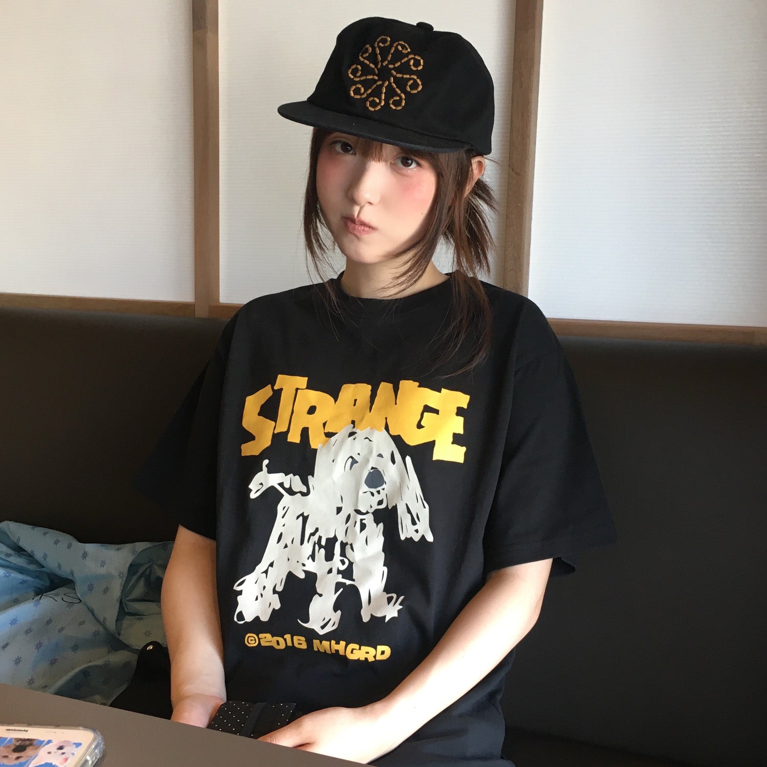 mahagrid STRANGE PUPPY TEE BLACK(MG2FMMT506A)