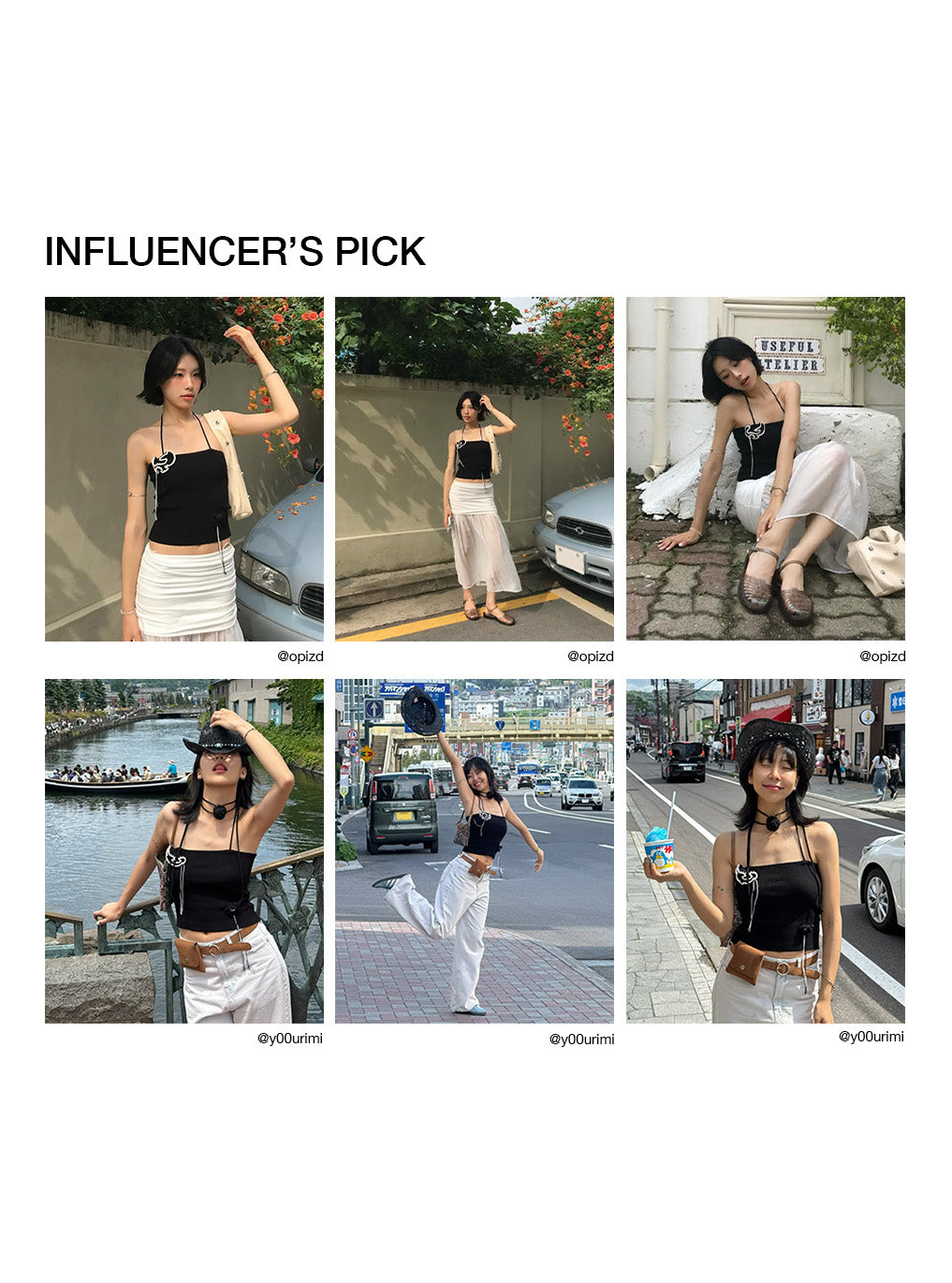 KIJUN [Liz wearing] Crochet Knit Tube Top Black