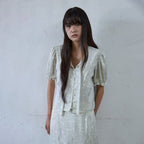 HOKUSPOKUS [5th] Pearl Dot Tie Blouse_Ecru