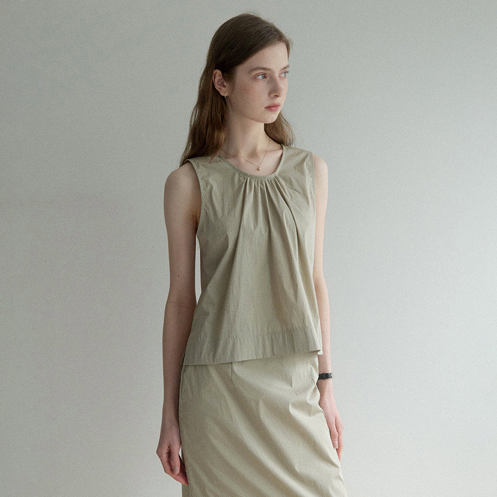 LENAV Sue sleeveless blouse_Kaki
