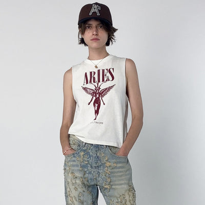 (W) FADED NIRVANA MUSCLE VEST (OFF WHITE)