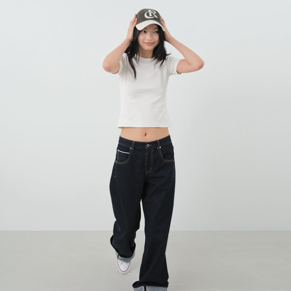 CITYBREEZE Cotton round short sleeve t-shirt (Basic)_4COLORS