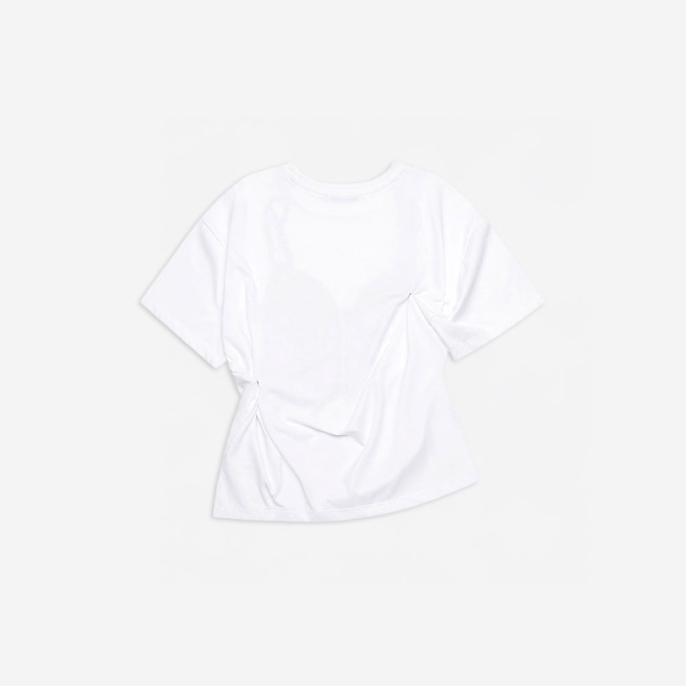 THREE TO EIGHTY [7th] SNAP CORSET GRAPHIC T-SHIRT WHITE