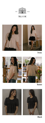 TILLIDIE Shirring puff blouse TISU01BL10_Butter