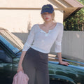 RARAN Flee button Top, Ivory