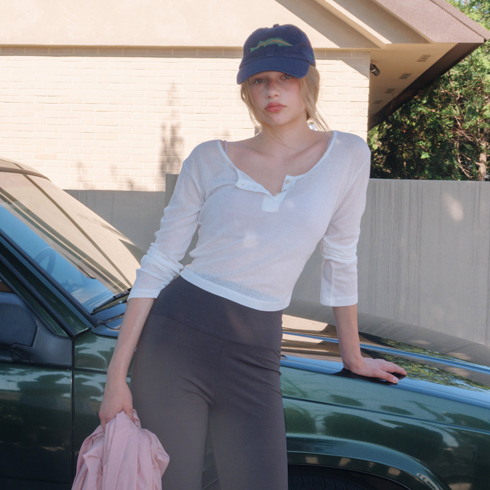 RARAN Flee button Top, Ivory