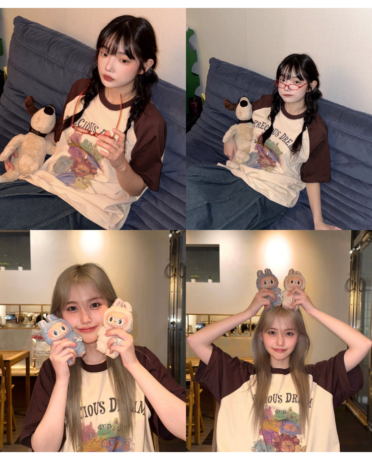CPGN Precious Raglan Short Sleeve T-Shirt Brown