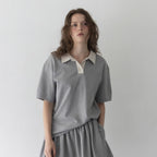 HAAG a relaxed pique t-sh (melange grey)