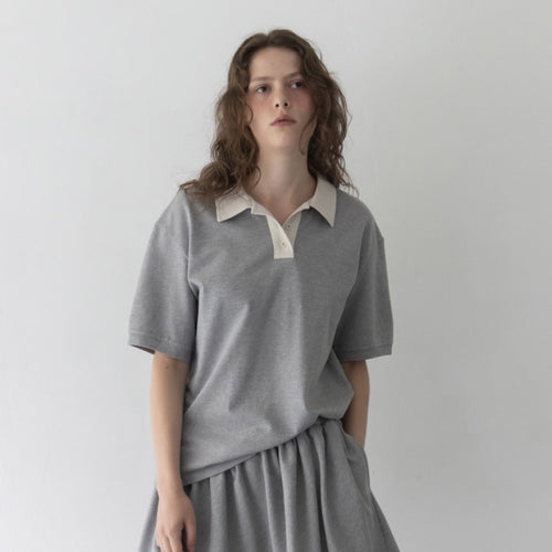 HAAG a relaxed pique t-sh (melange grey)