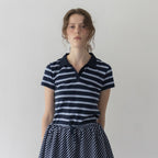 HAAG a minimal pique t-sh (navy stripe)