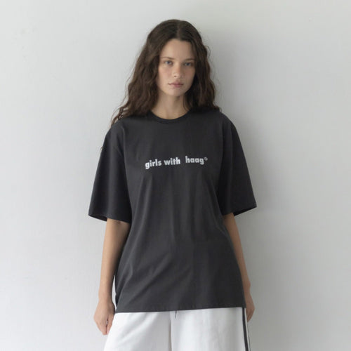 HAAG a girls boxy t-sh (charcoal)
