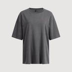 LUCKY CHOUETTE Chouetties by LUCKY CHOUETTE_Back Print Loose Fit Short T-shirt (dark grey)_LATAX25410GYD
