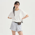 LUCKY CHOUETTE Chouetties by LUCKY CHOUETTE_Back Print Loose Fit Short T-shirt (white)_LATAX25410WHX