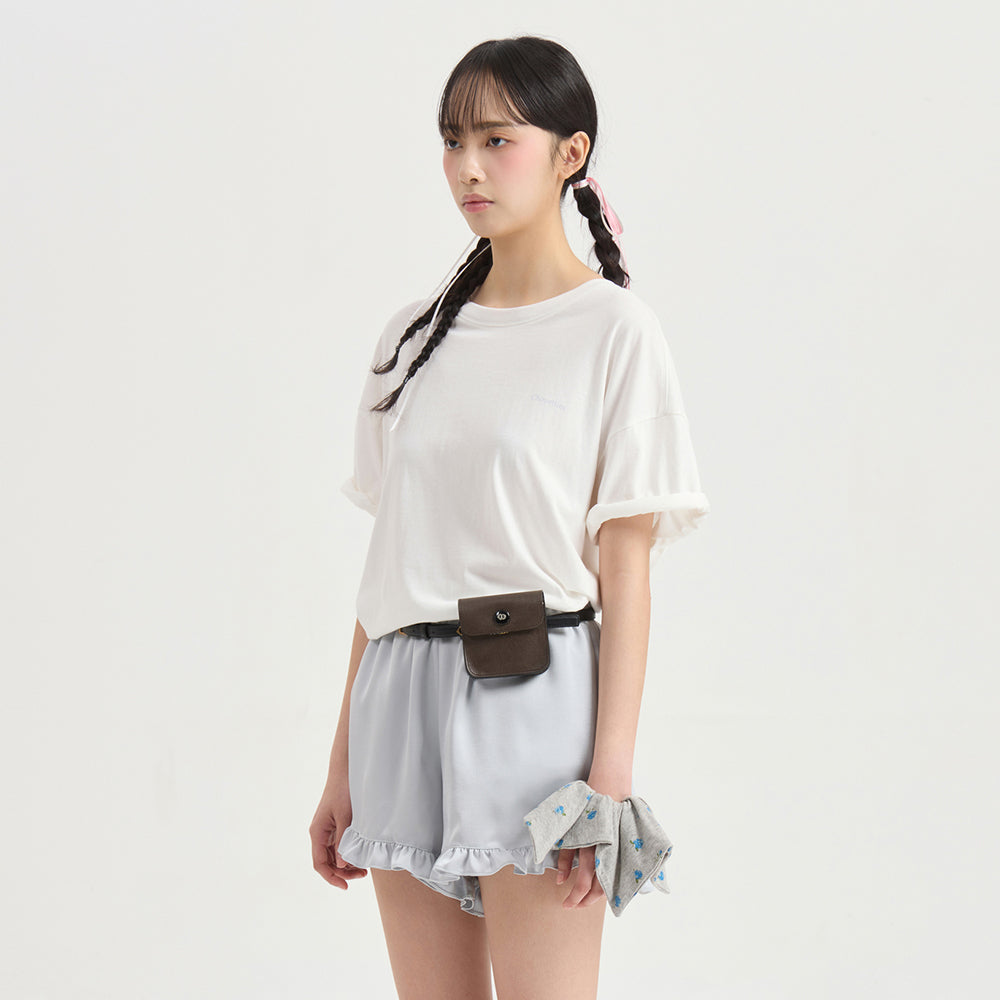 LUCKY CHOUETTE Chouetties by LUCKY CHOUETTE_Back Print Loose Fit Short T-shirt (white)_LATAX25410WHX
