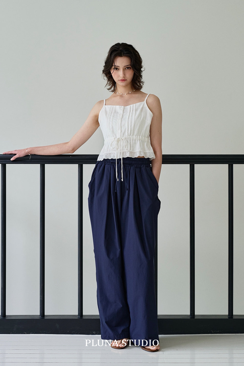 PLUNASTUDIO [Jiyoung Pick] Ritz Sleeveless Top_White