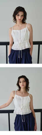PLUNASTUDIO [Jiyoung Pick] Ritz Sleeveless Top_White