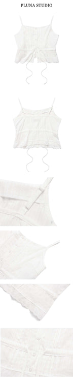 PLUNASTUDIO [Jiyoung Pick] Ritz Sleeveless Top_White