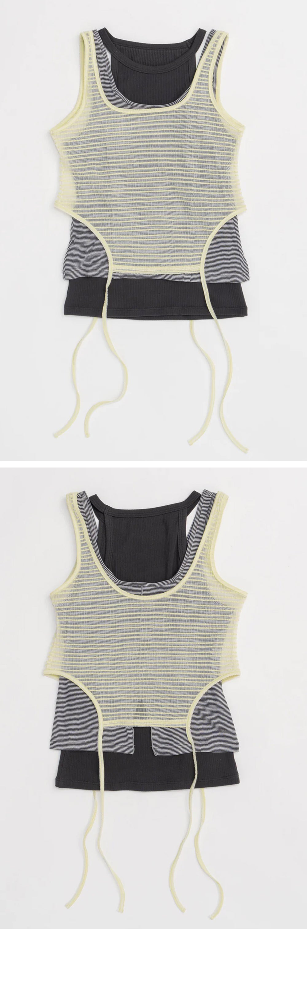 MAISON SPECIAL (W) TRIPLE LAYERED TANK TOP (LIME)