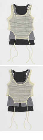 MAISON SPECIAL (W) TRIPLE LAYERED TANK TOP (LIME)