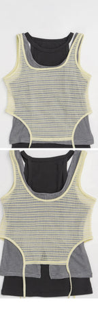 MAISON SPECIAL (W) TRIPLE LAYERED TANK TOP (LIME)